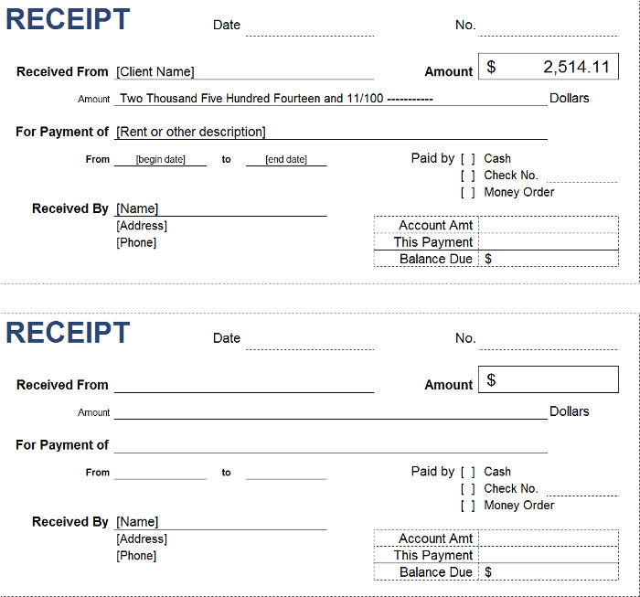 Free Petty Cash Receipt Templates | InvoiceBerry