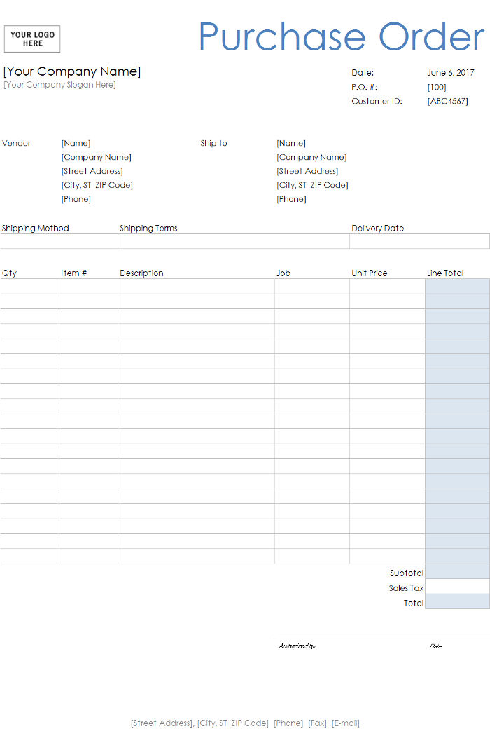 excel po log template