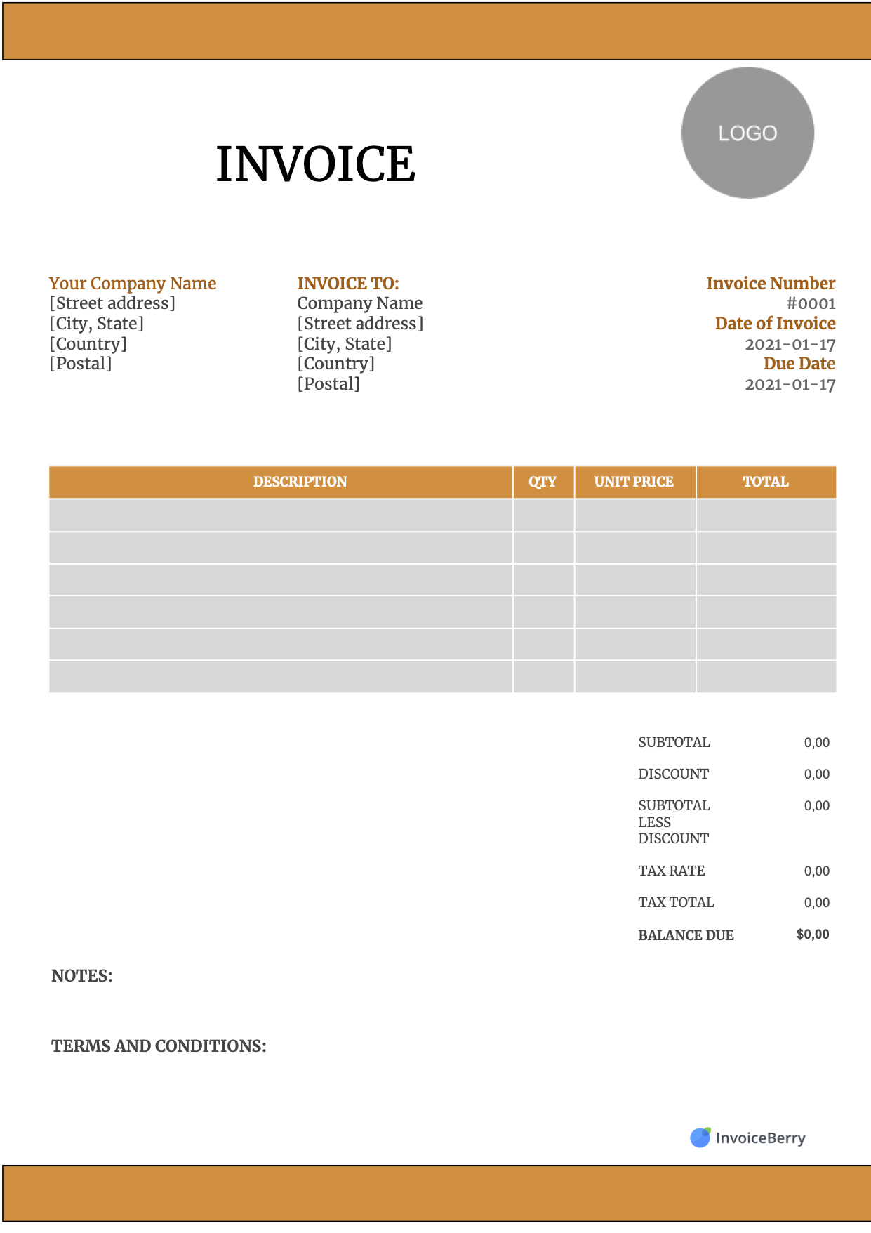 Free Invoice Templates Download All Formats and Industries InvoiceBerry