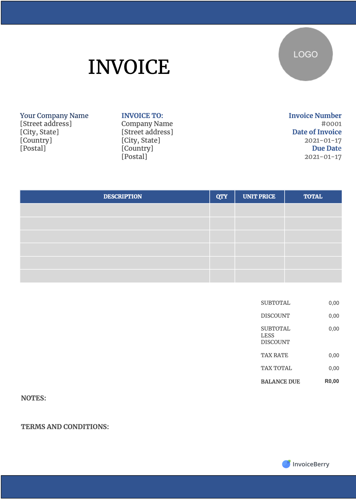 simple invoice template word free