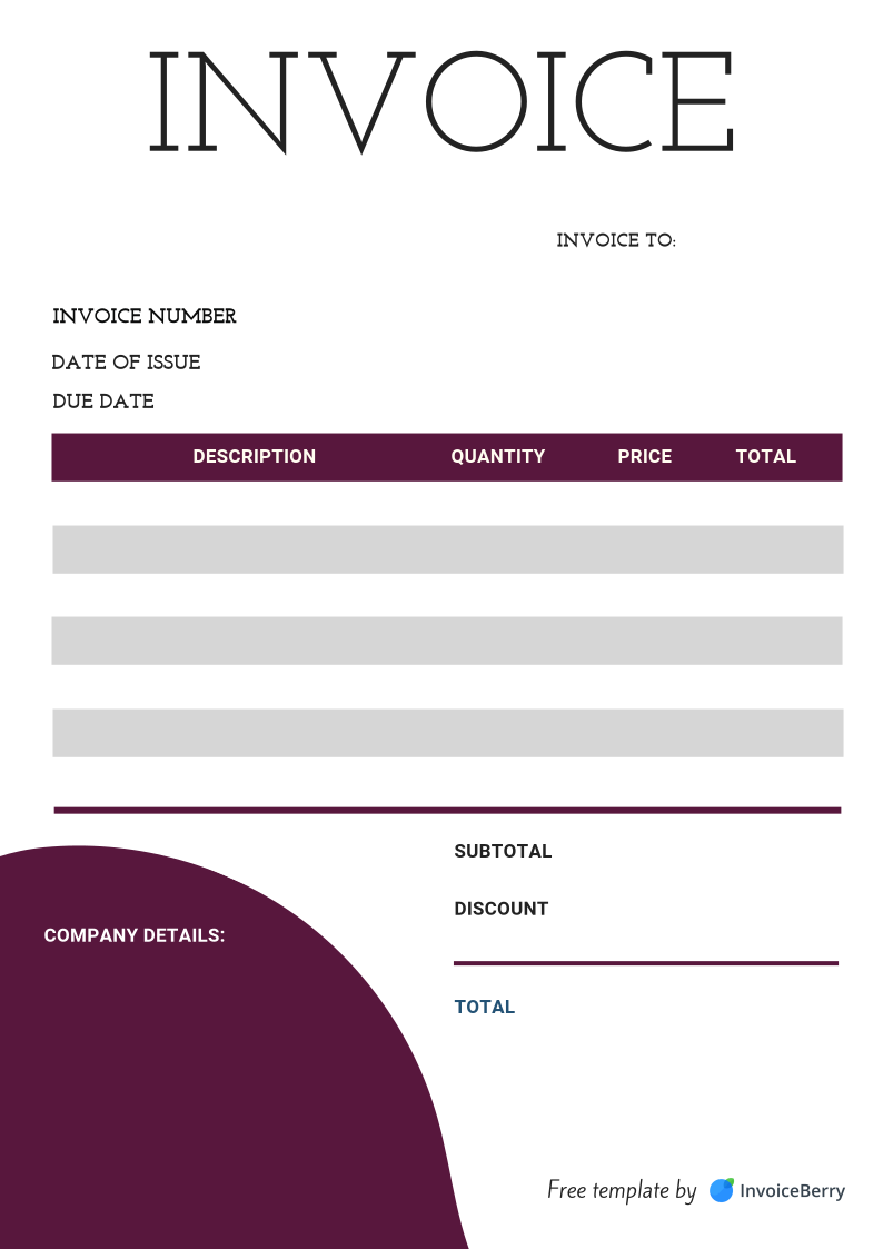 word invoice template professional services