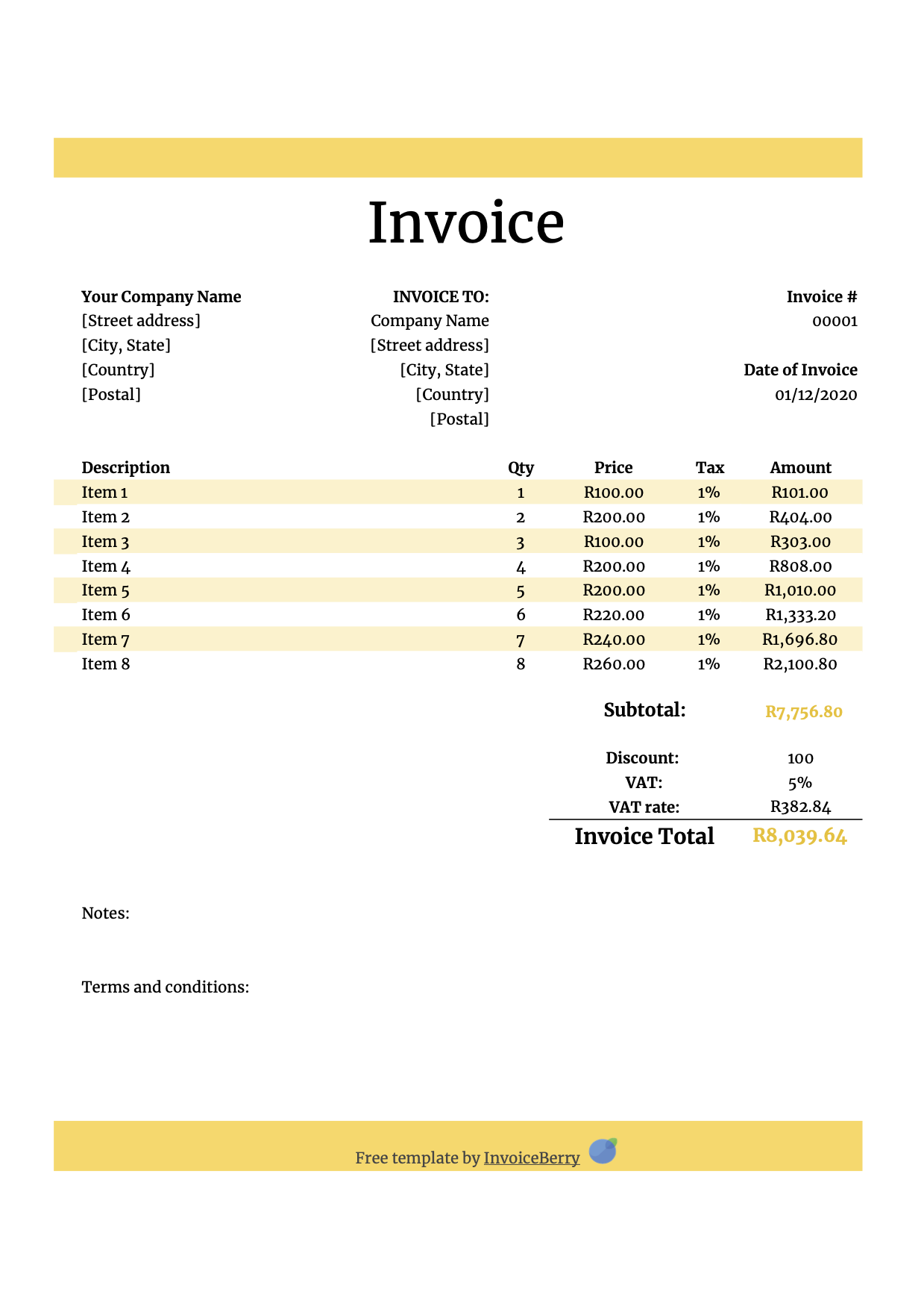 free south africa invoice templates for contractors and companies invoiceberry